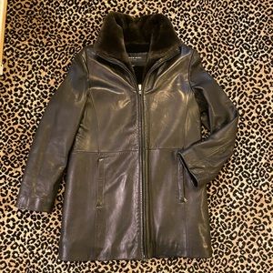 Magnificent Andrew Marc FauxFur Lined Leather Coat